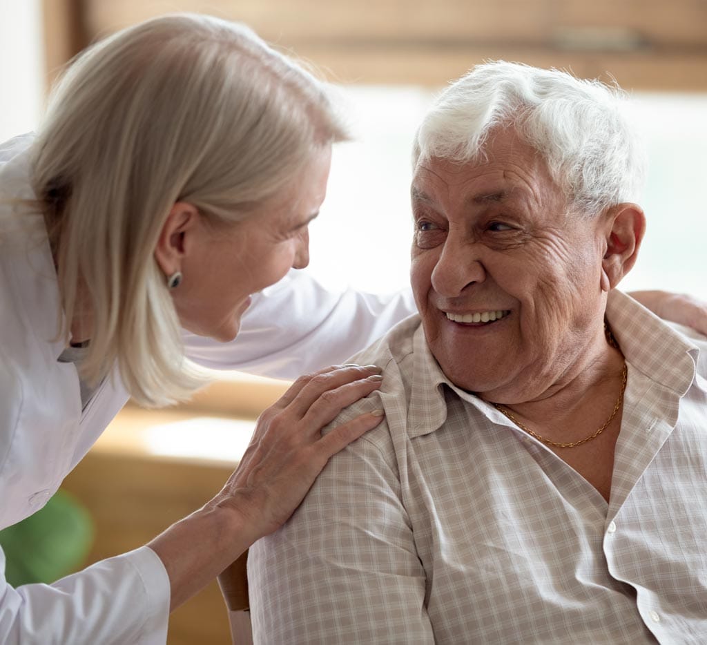 Happy patient sitting